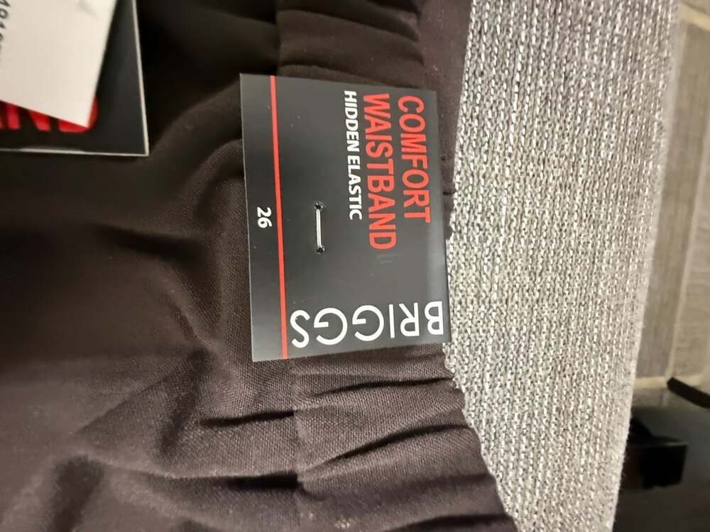 Briggs Comfort Waistband Hidden Elastic Brown Pants Size 26 NWT